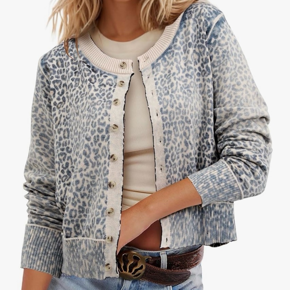 Leopard Print Button-Up Cardigan